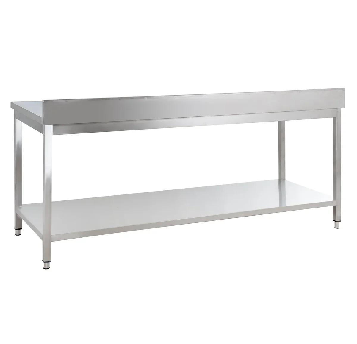 Edelstahl Arbeitstisch Basic 18x7 mit Grundboden und Aufkantung, zur Selbstmontage - Image 3