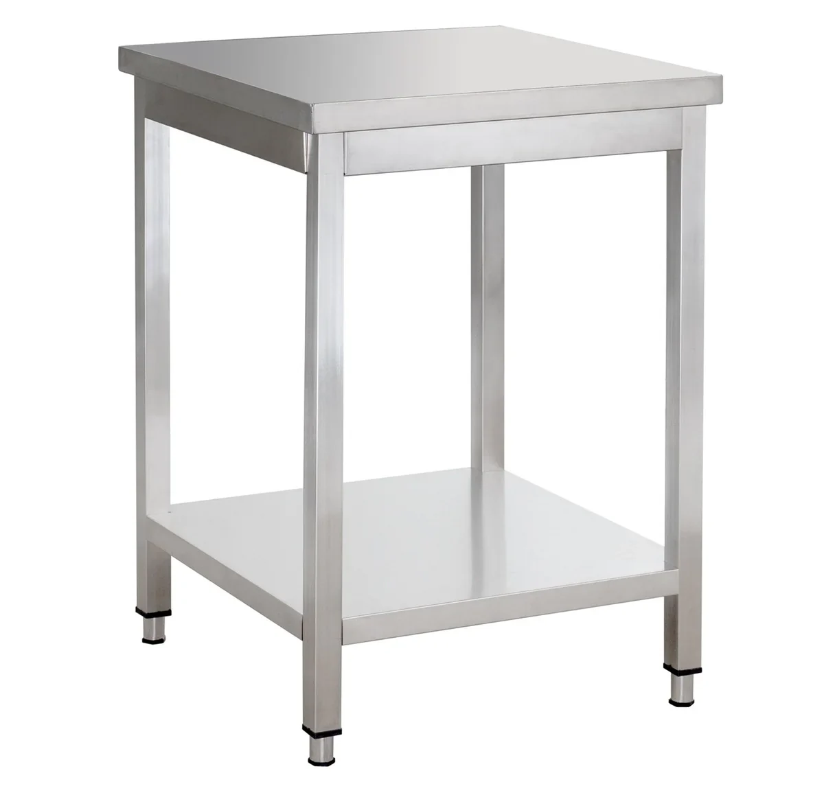 Edelstahl Arbeitstisch Basic 8x6 mit Grundboden, zur Selbstmontage