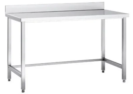 Edelstahl Arbeitstisch Eco 14x7 ohne Grundboden mit Aufkantung - Image 2