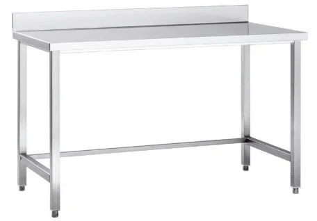 Edelstahl Arbeitstisch Eco 15x6 ohne Grundboden mit Aufkantung