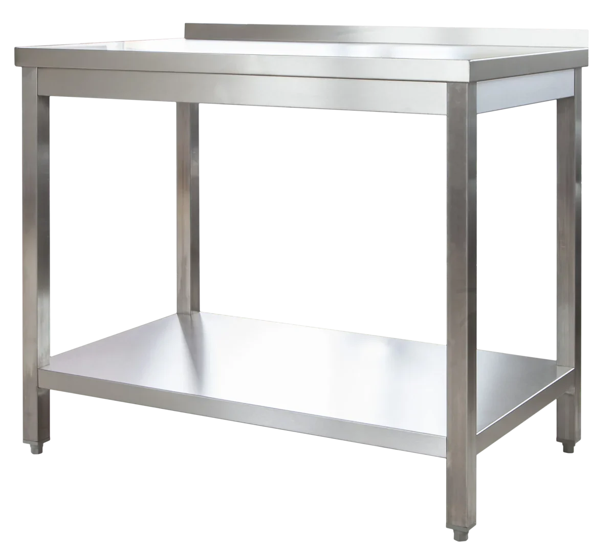 Edelstahl Arbeitstisch Profi 1400 x 600 mm - mit Grundboden und Aufkantung - Image 2