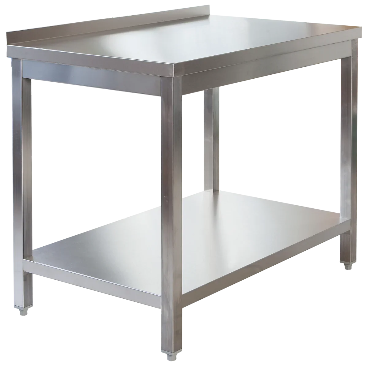 Edelstahl Arbeitstisch Profi 1500 x 700 mm - mit Grundboden und Aufkantung - Image 3