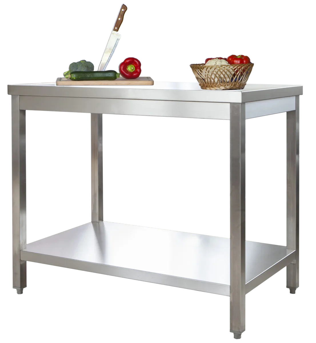 Edelstahl Arbeitstisch Profi  1800 x 600 mm - mit Grundboden