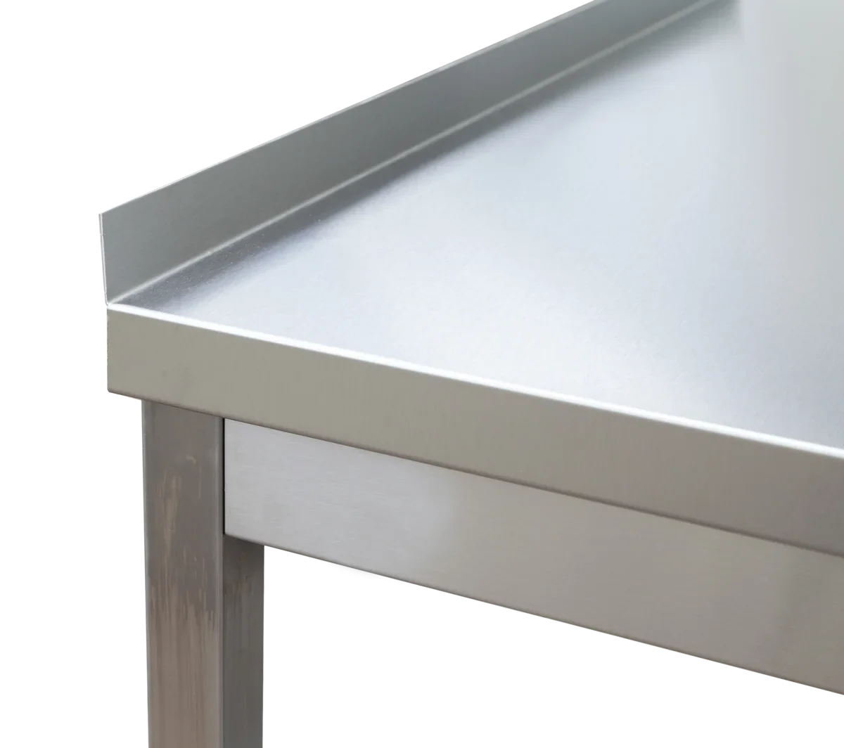 Edelstahl Arbeitstisch Profi 2000 x 600 mm - mit Grundboden und Aufkantung - Image 6