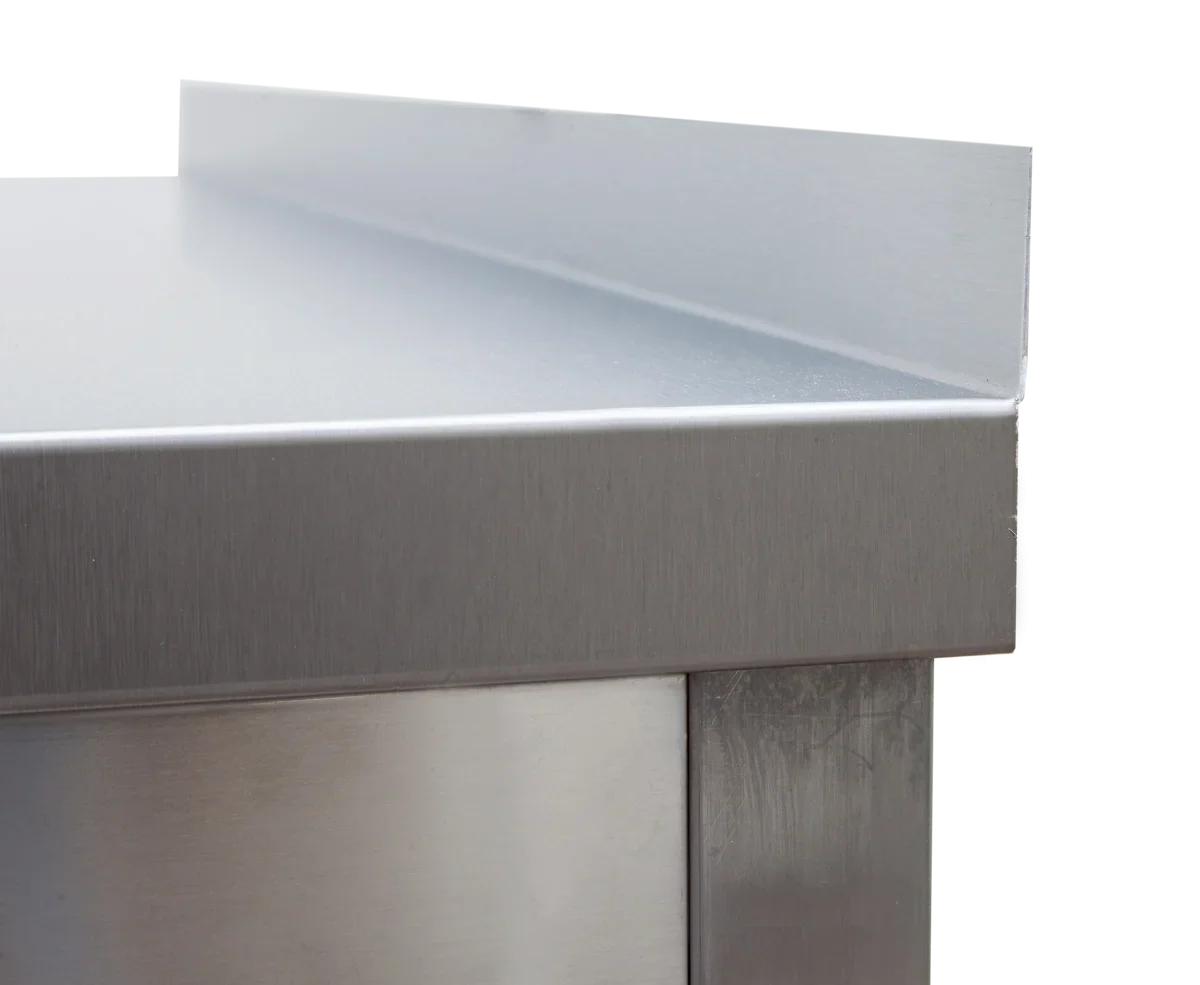 Edelstahl Arbeitstisch Profi 600 x 600 mm - mit Grundboden und Aufkantung - Image 5