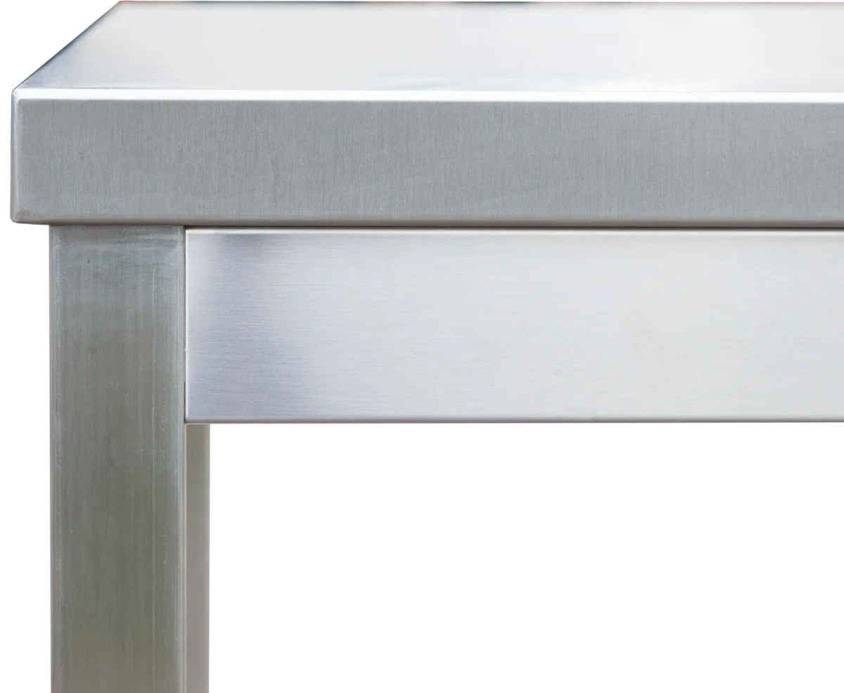 Edelstahl Arbeitstisch Profi 700 x 700 mm - mit Grundboden und Aufkantung - Image 8