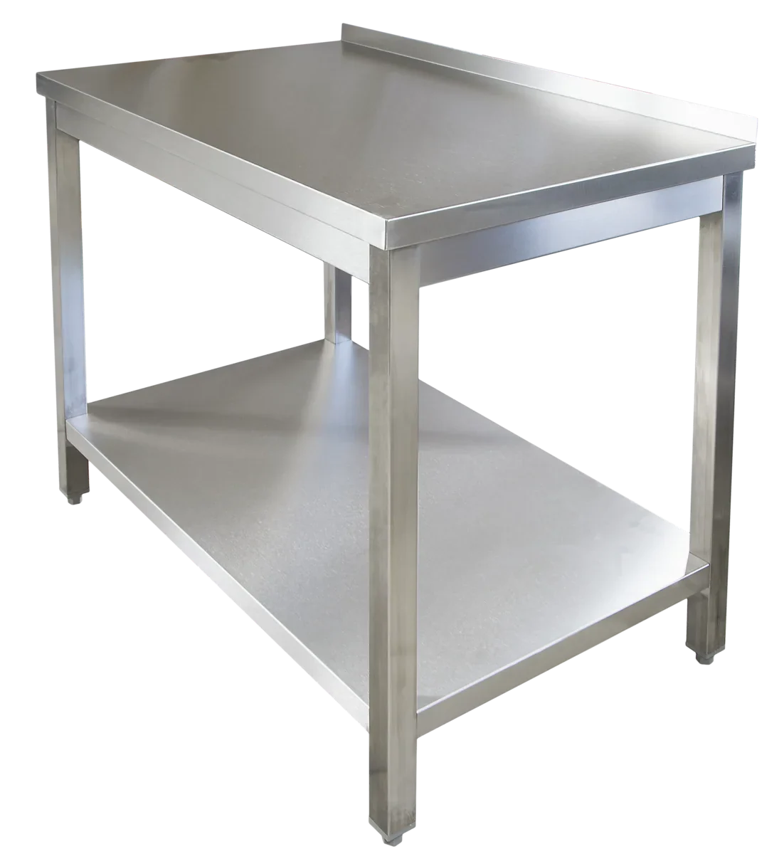 Edelstahl Arbeitstisch Profi 800 x 700 mm - mit Grundboden und Aufkantung - Image 4