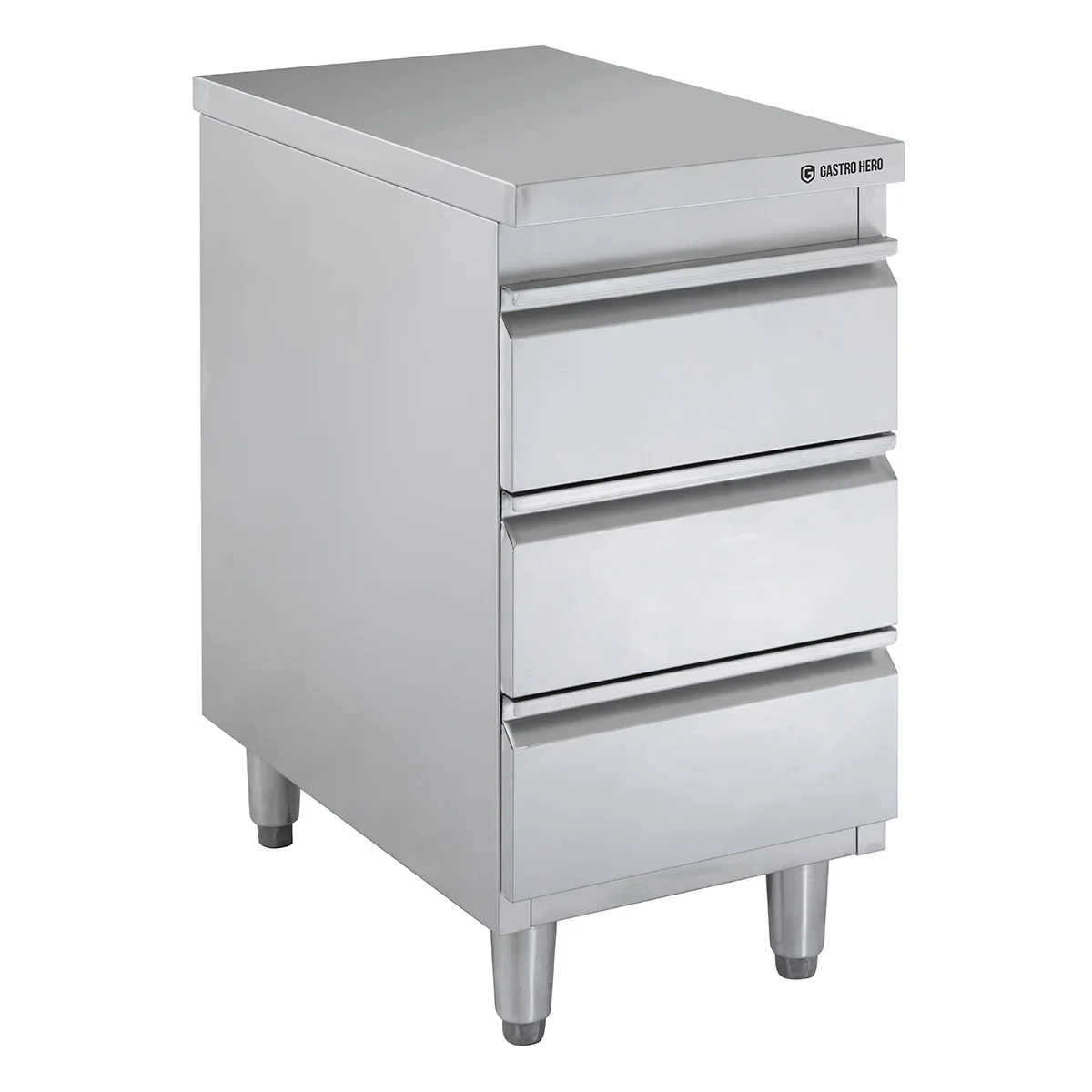 Edelstahl-Schubladenschrank BASIC 3er Einheit 600, AISI 201