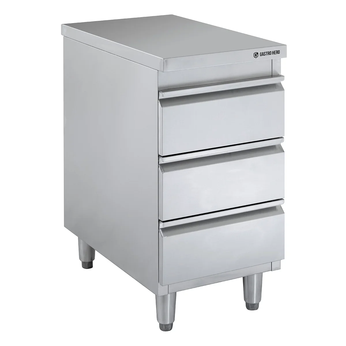 Edelstahl-Schubladenschrank BASIC 3er Einheit 700, AISI 201