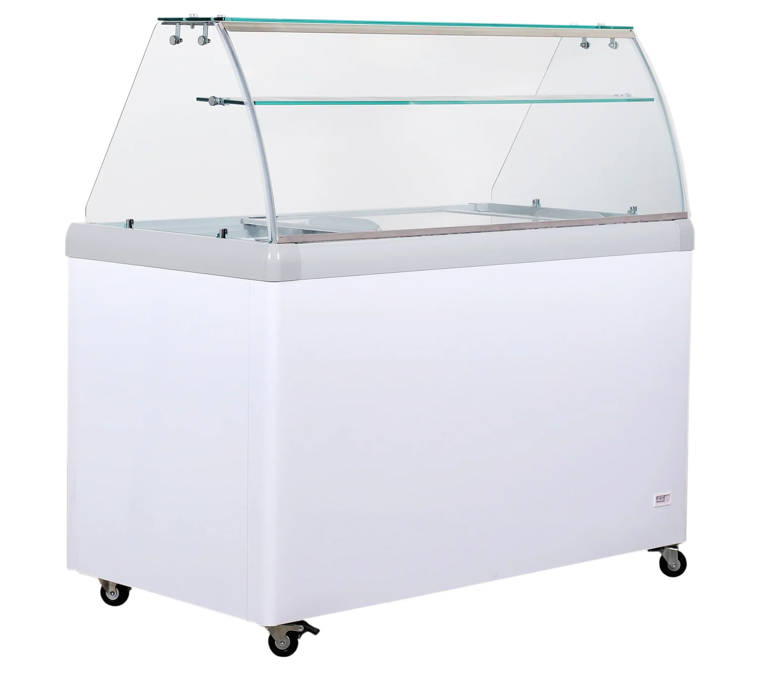 Eiskühltheke ECO 200, 800 mm Breite inkl. Eisbehälter & Drahtkörbe, auf Rollen