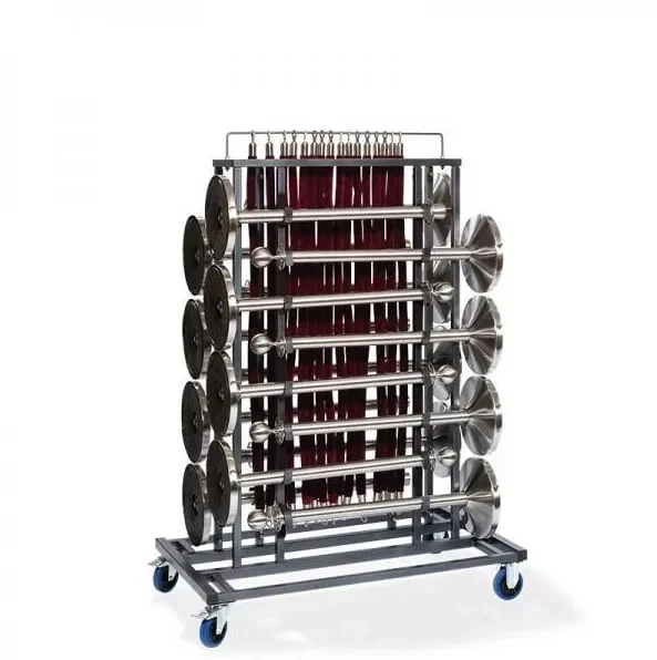 Feros Elegance Transportwagen für 16 Absperrpfosten und Absperrkordeln, Hammerschlag, 1290 x 760 x 1800 mm - Image 2