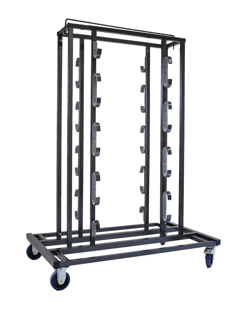Feros Elegance Transportwagen für 16 Absperrpfosten und Absperrkordeln, Hammerschlag, 1290 x 760 x 1800 mm - Image 3