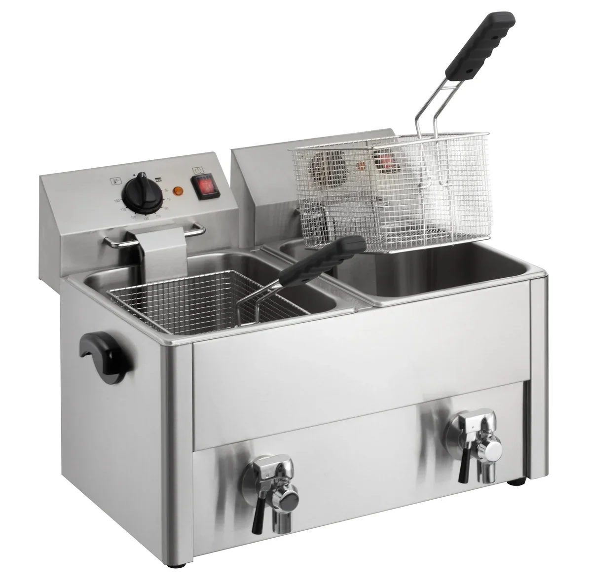 Elektro-Doppel-Fritteuse ECO 10+10 Liter mit Ablasshahn - Image 2