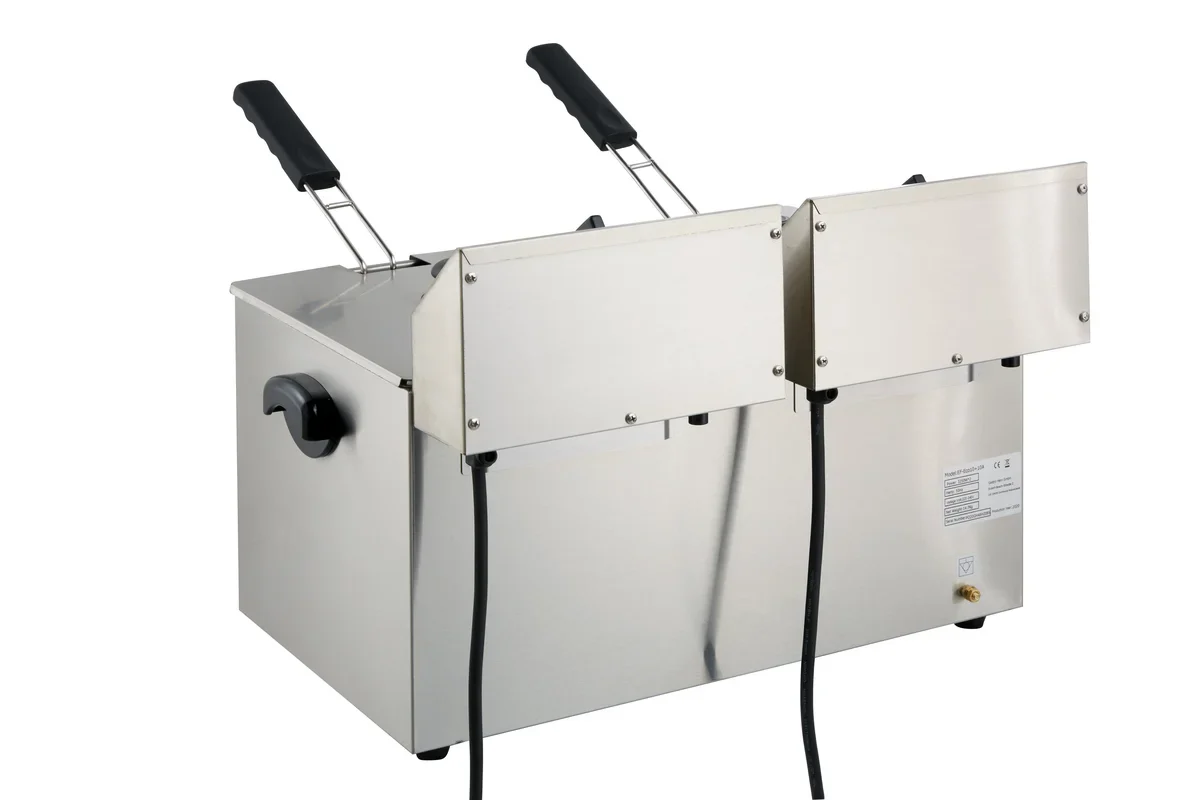 Elektro-Doppel-Fritteuse ECO 10+10 Liter mit Ablasshahn - Image 7