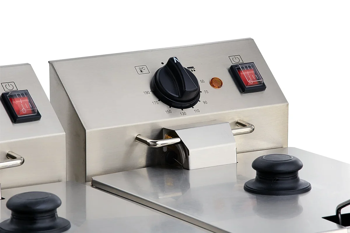 Elektro-Doppel-Fritteuse ECO 10+10 Liter mit Ablasshahn - Image 9