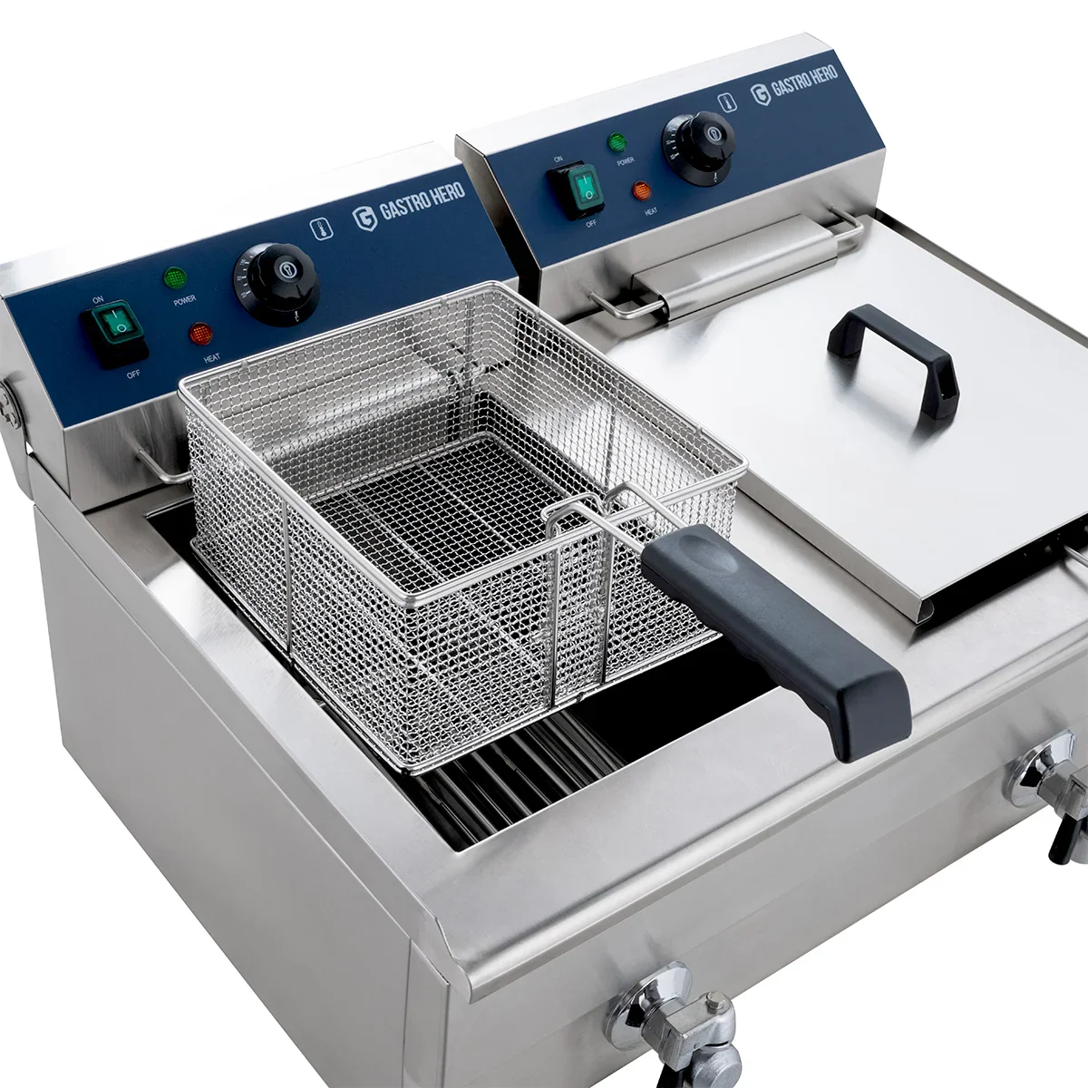 Elektro-Doppel-Fritteuse ECO 13+13 Liter mit Ablasshahn, 2x 5000 W, 400 V - Image 10