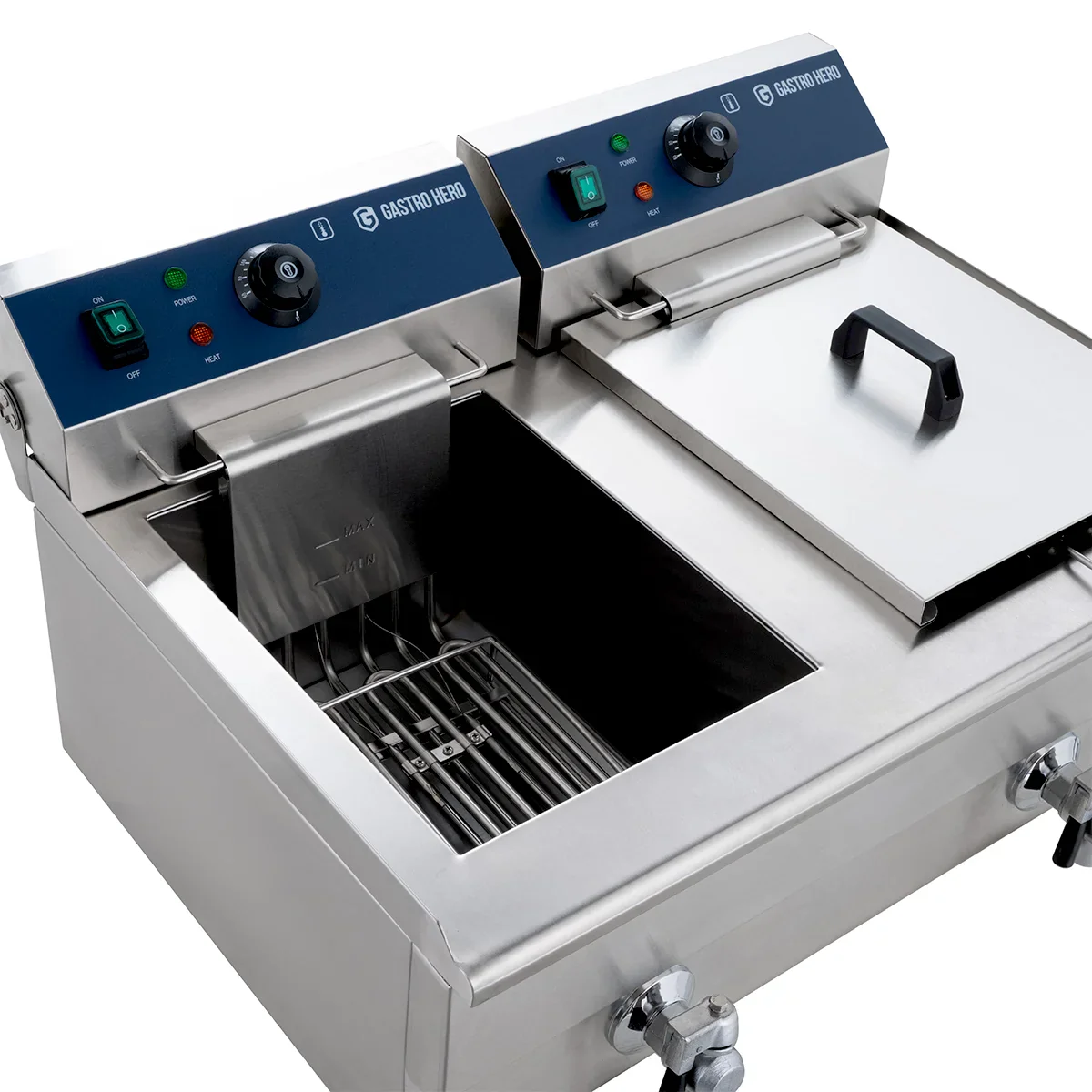 Elektro-Doppel-Fritteuse ECO 13+13 Liter mit Ablasshahn, 2x 5000 W, 400 V - Image 11