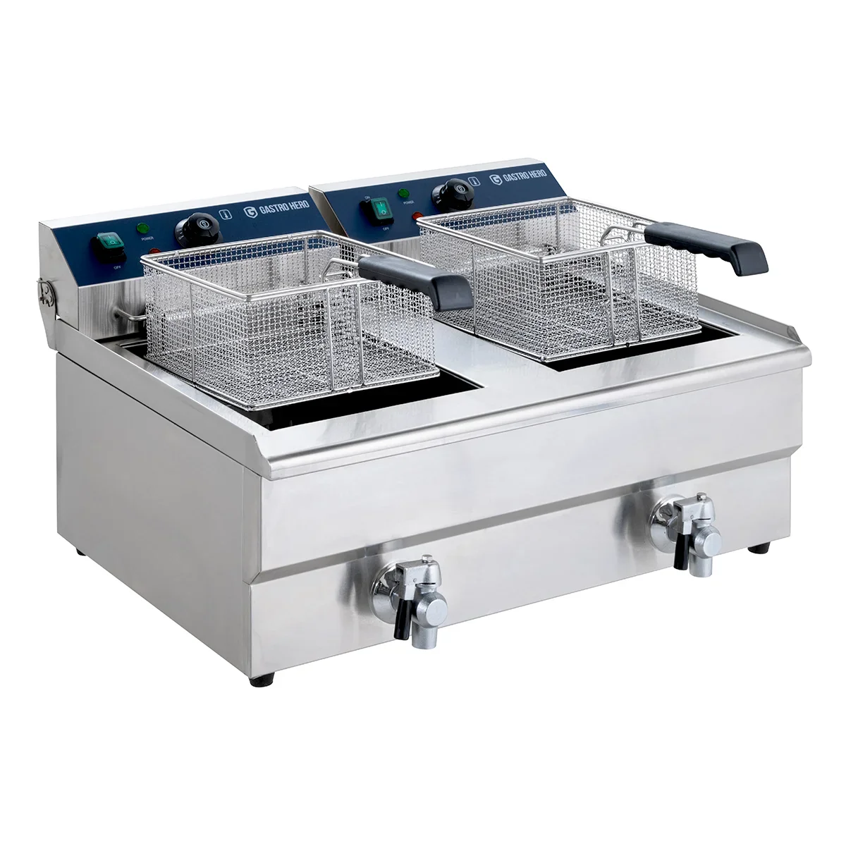 Elektro-Doppel-Fritteuse ECO 13+13 Liter mit Ablasshahn, 2x 5000 W, 400 V - Image 2