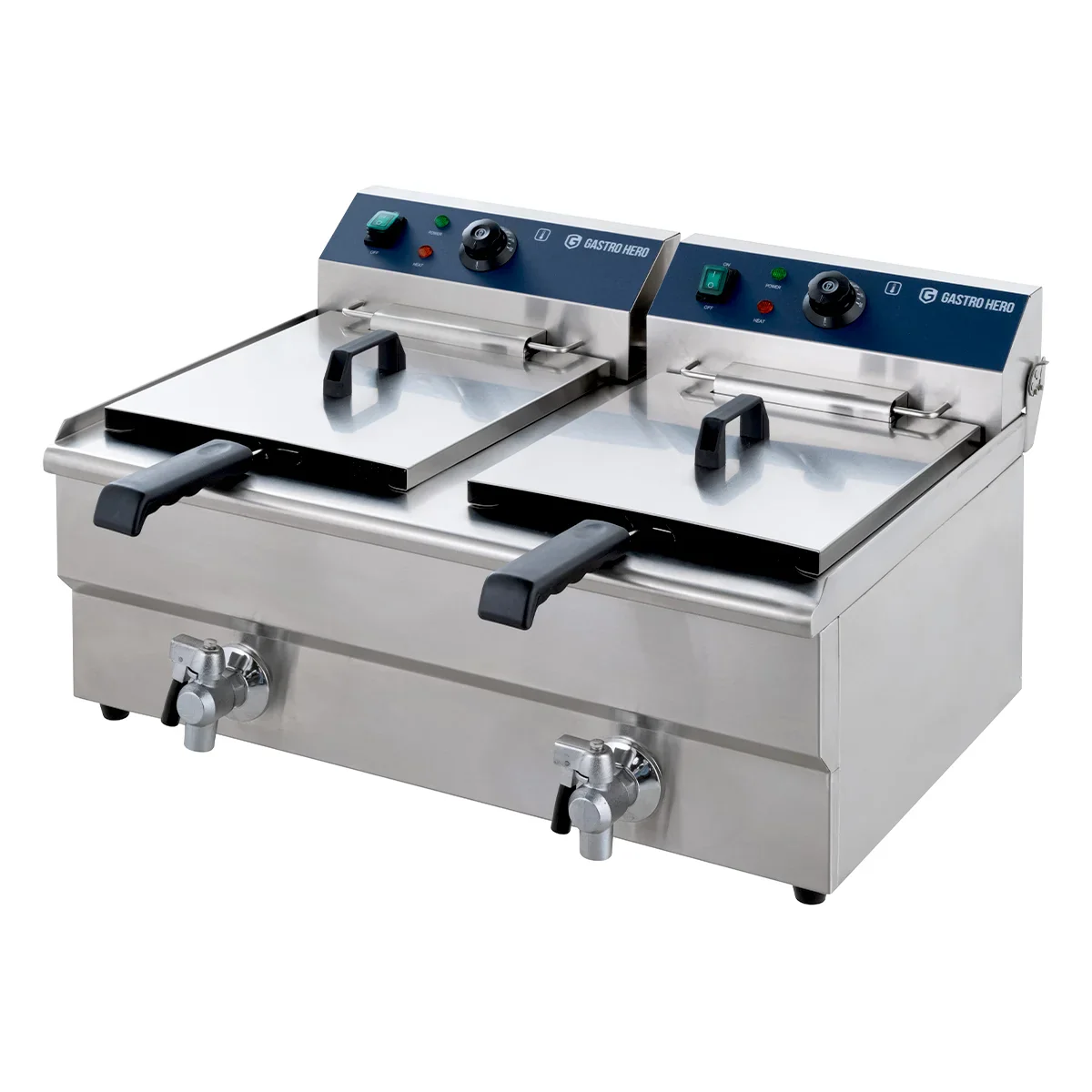 Elektro-Doppel-Fritteuse ECO 13+13 Liter mit Ablasshahn, 2x 5000 W, 400 V - Image 3