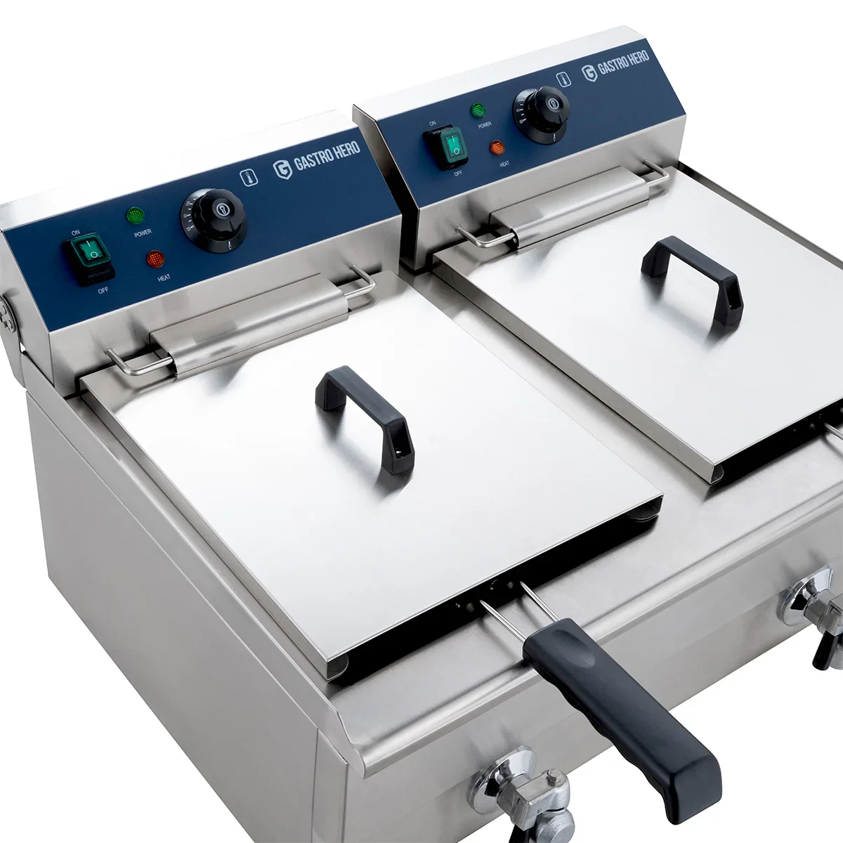 Elektro-Doppel-Fritteuse ECO 13+13 Liter mit Ablasshahn, 2x 5000 W, 400 V - Image 9