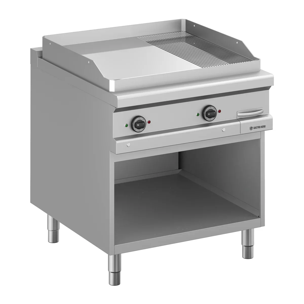 Elektrogrillplatte Serie 900 - 80/90 - ⅔ glatt, verchromt, ⅓ gerillt
