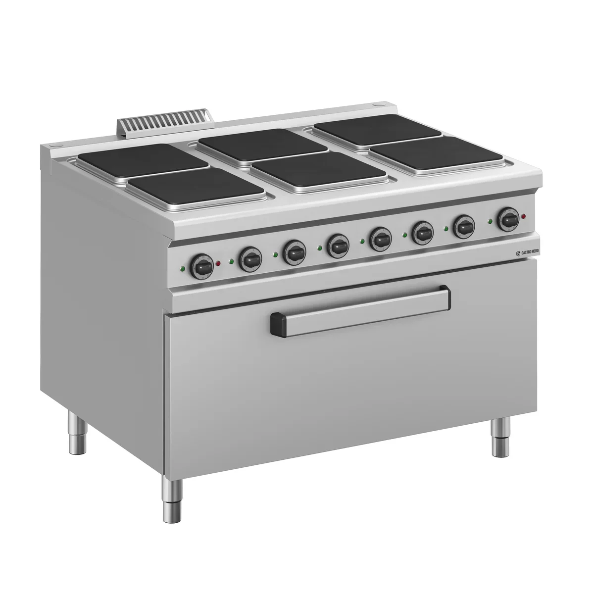 Elektroherd Serie 900 - 120/90 mit großem Elektrobackofen - 6 quadratische Kochfelder - 30 kW