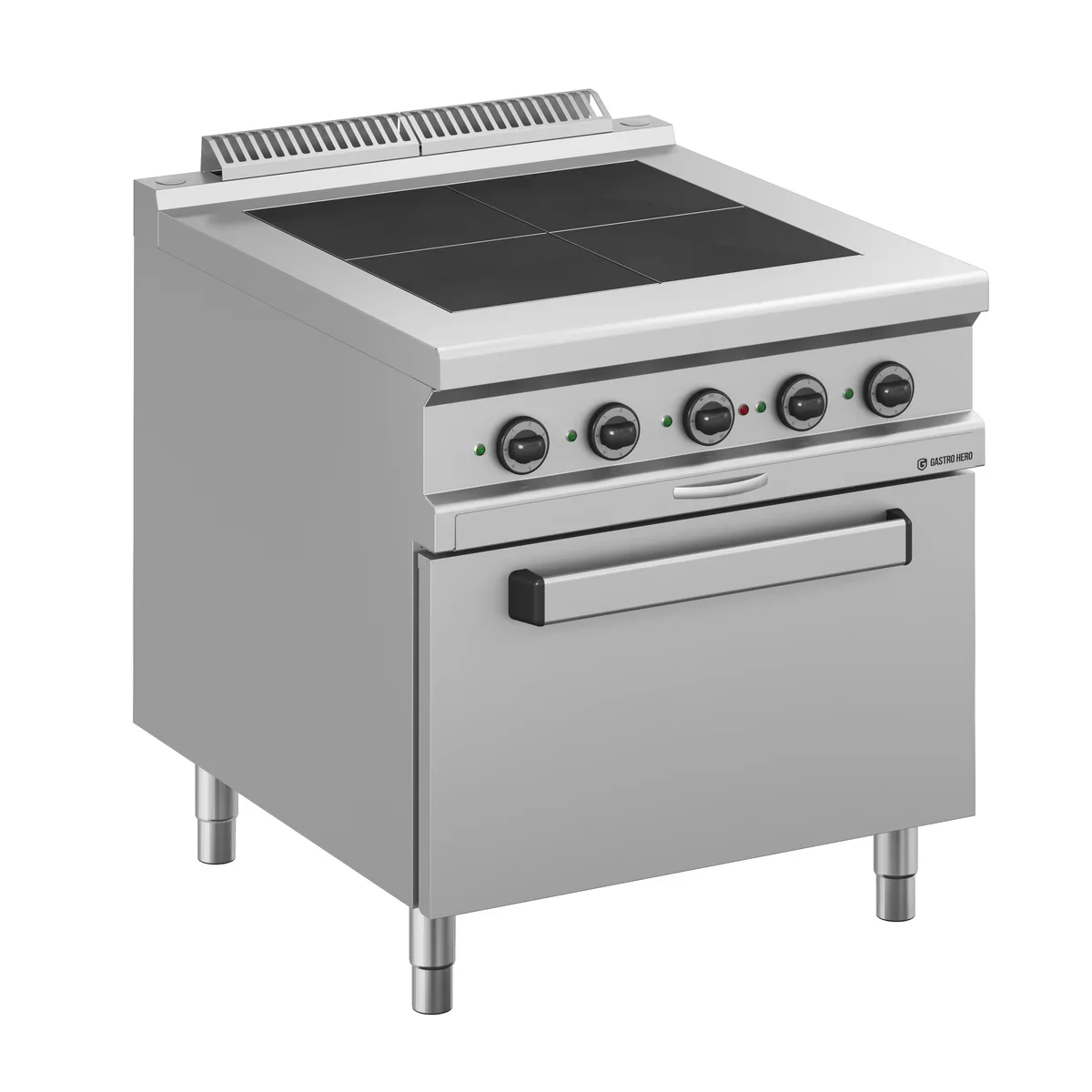 Elektroherd Serie 900 - 80/90 mit Elektrobackofen - 4 quadratische, abgesenkte Kochfelder - 16 kW
