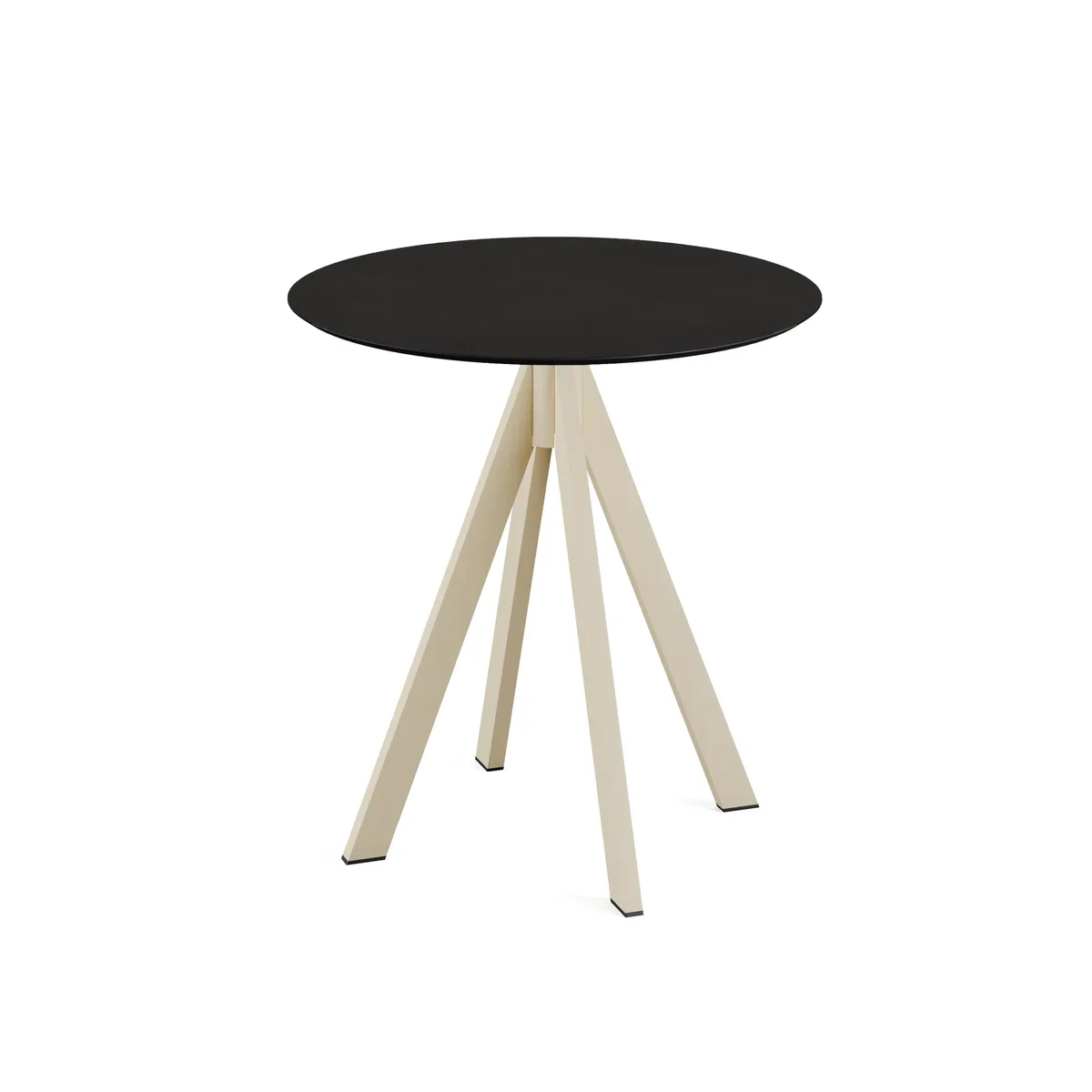 Feros Infinity Terrassentisch Sand frame + Schwarz HPL Ø70 cm