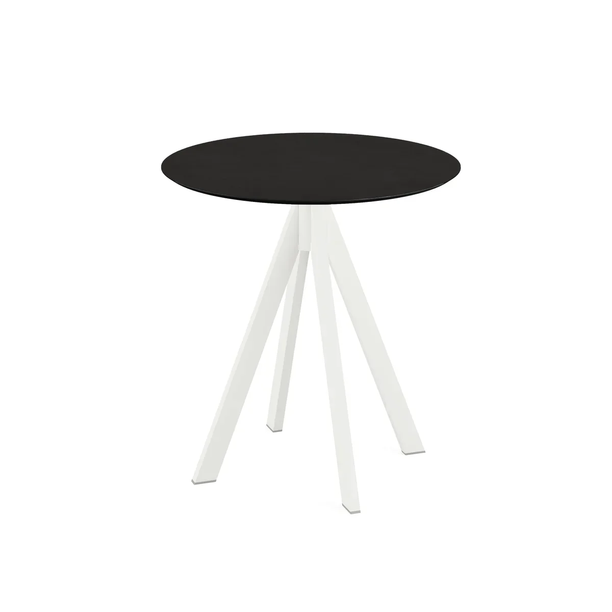 Feros Infinity Terrassentisch Weiß frame + Schwarz HPL Ø70 cm