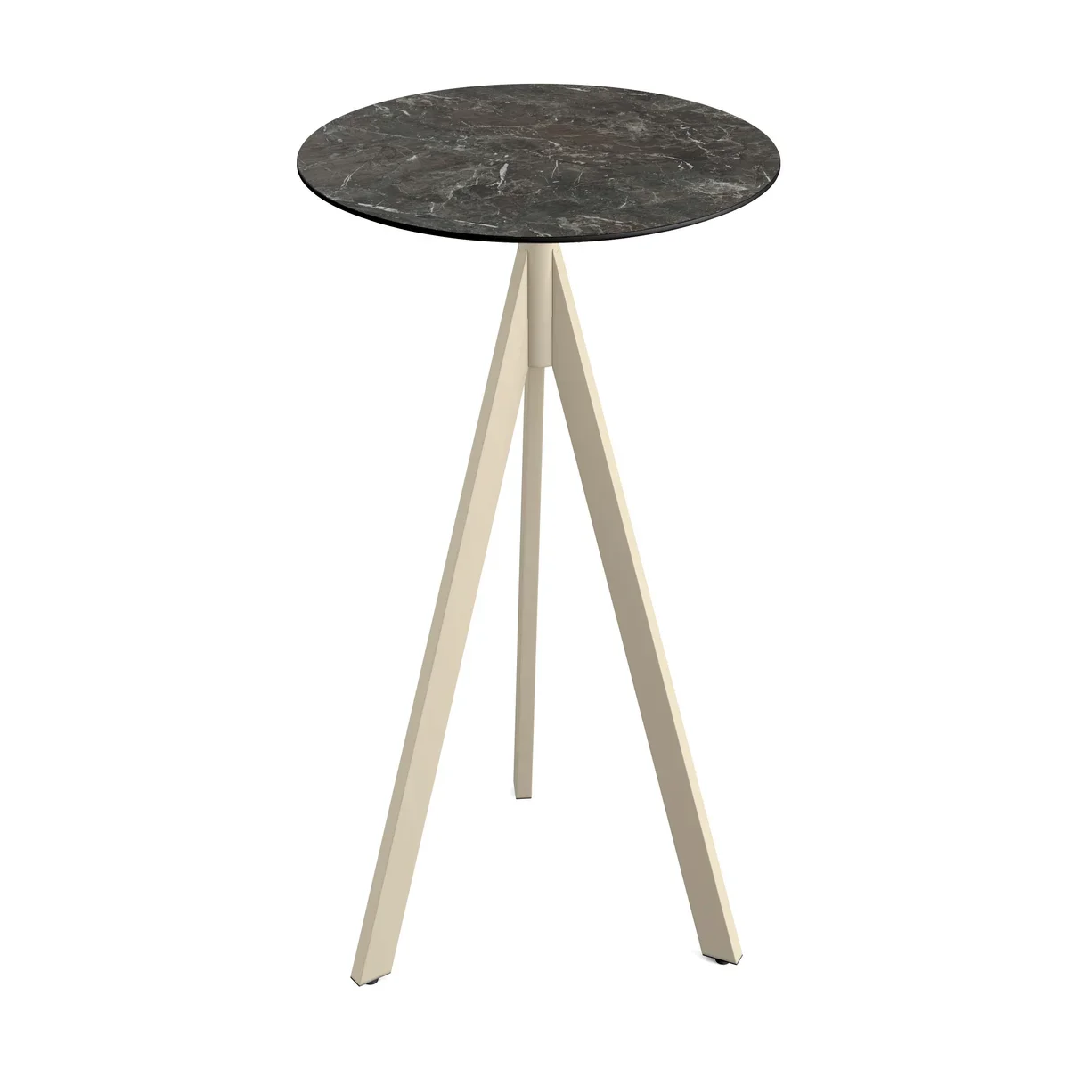 Feros Infinity Tripod Stehtisch Sand frame + Galaxy Marble HPL Ø70 cm