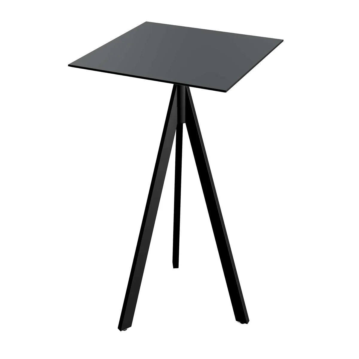Feros Infinity Tripod Stehtisch Schwarz frame + Schwarz HPL 70x70 cm