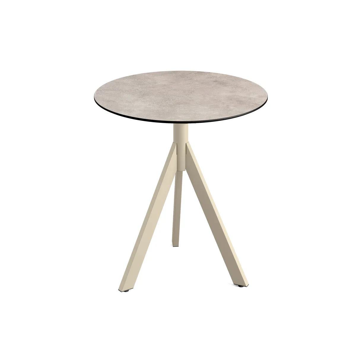 Feros Infinity Tripod Terrassentisch Sand frame + Moonstone HPL Ø70 cm