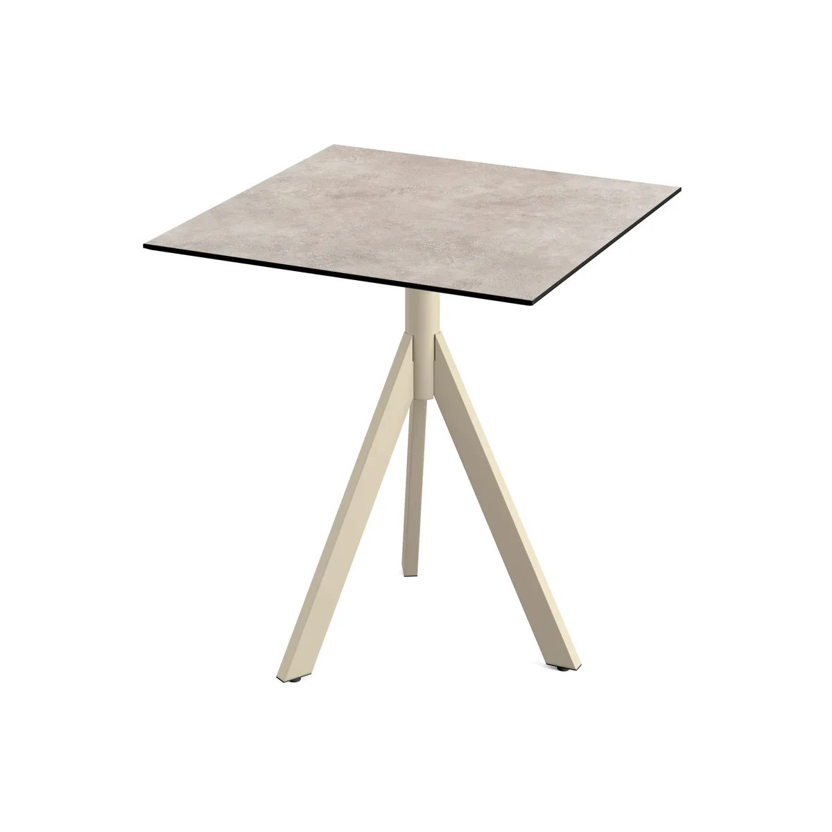 Feros Infinity Tripod Terrassentisch Sand frame + Moonstone HPL 70x70 cm