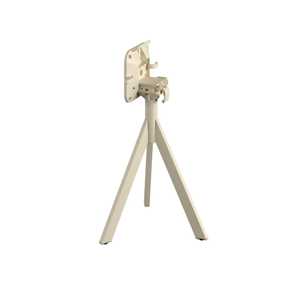 Feros Infinity Tripod Terrassentisch Sand frame + Tropical Wood HPL 70x70 cm - Image 2