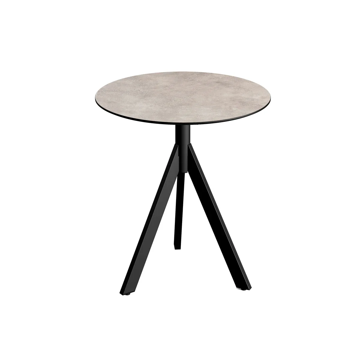 Feros Infinity Tripod Terrassentisch Schwarz frame + Moonstone HPL Ø70 cm