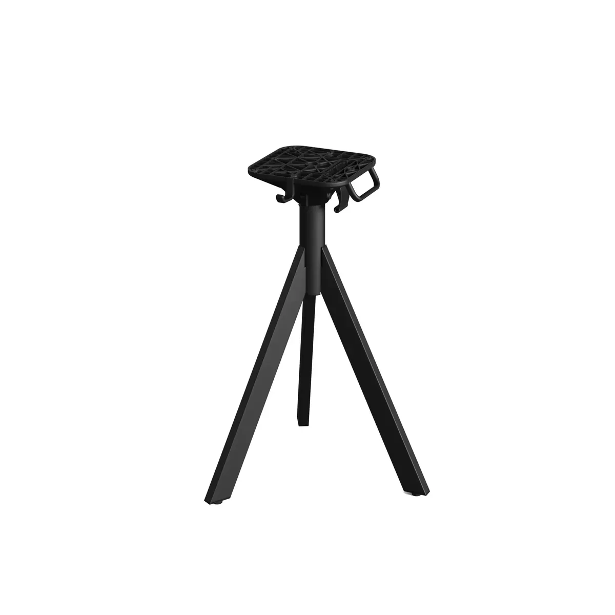 Feros Infinity Tripod Terrassentisch Schwarz frame + Tropical Wood HPL 70x70 cm - Image 3
