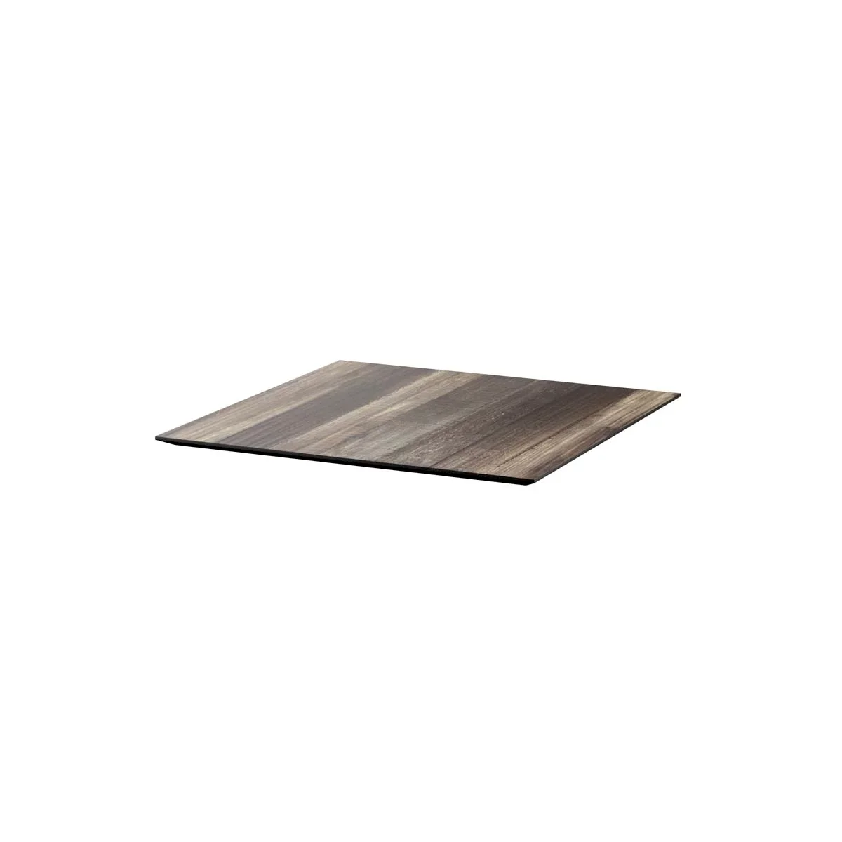 Feros Infinity Tripod Terrassentisch Schwarz frame + Tropical Wood HPL 70x70 cm - Image 4