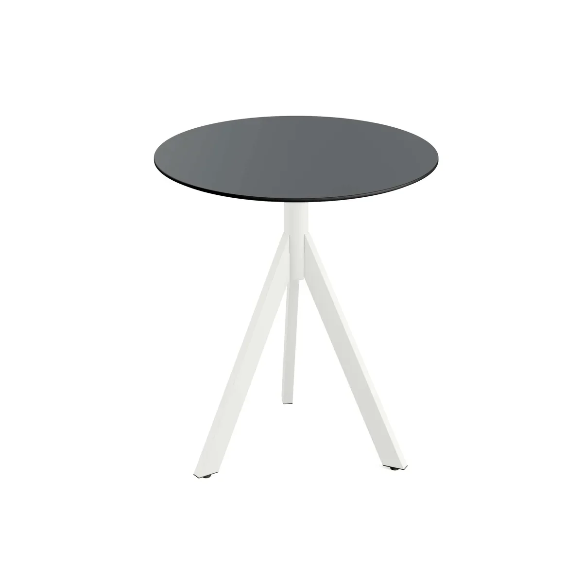 Feros Infinity Tripod Terrassentisch Weiß frame + Schwarz HPL Ø70 cm