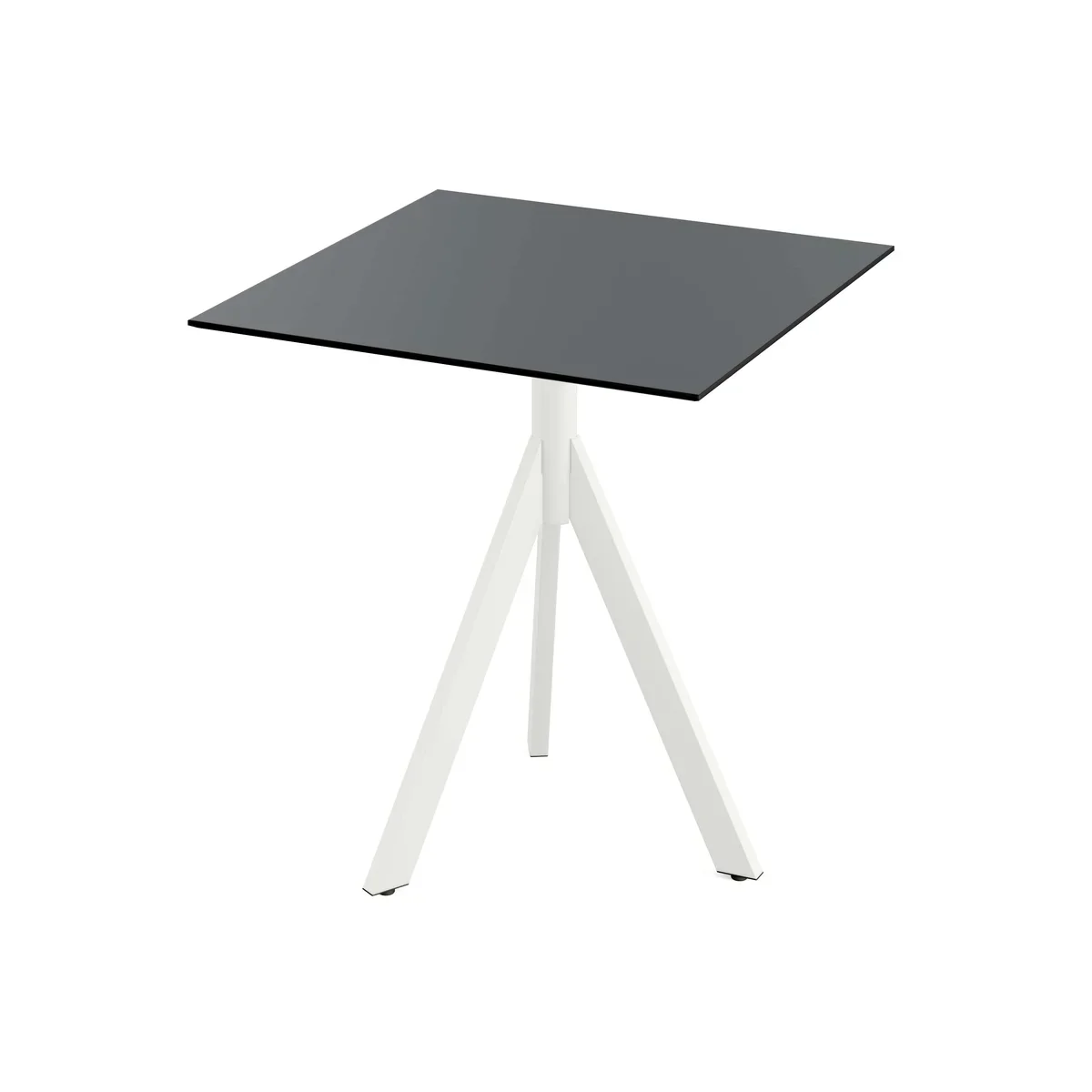 Feros Infinity Tripod Terrassentisch Weiß frame + Schwarz HPL 70x70 cm