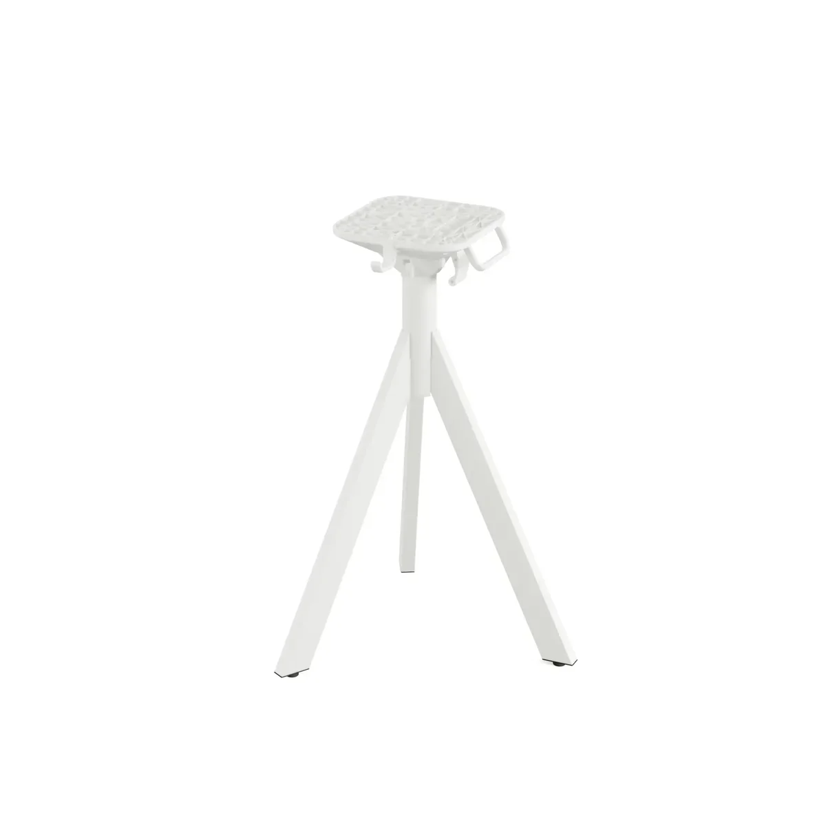 Feros Infinity Tripod Terrassentisch Weiß frame + Tropical Wood HPL Ø70 cm - Image 3