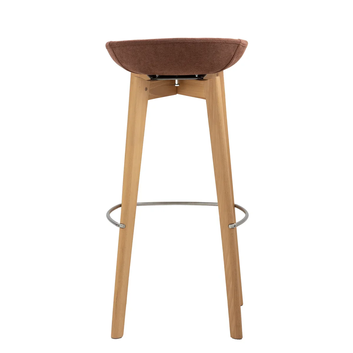 FEROS Keeve stapelbarer Barstuhl - niedrige Sitzschale, gepolstert - Holz / Rotbraun - Image 4