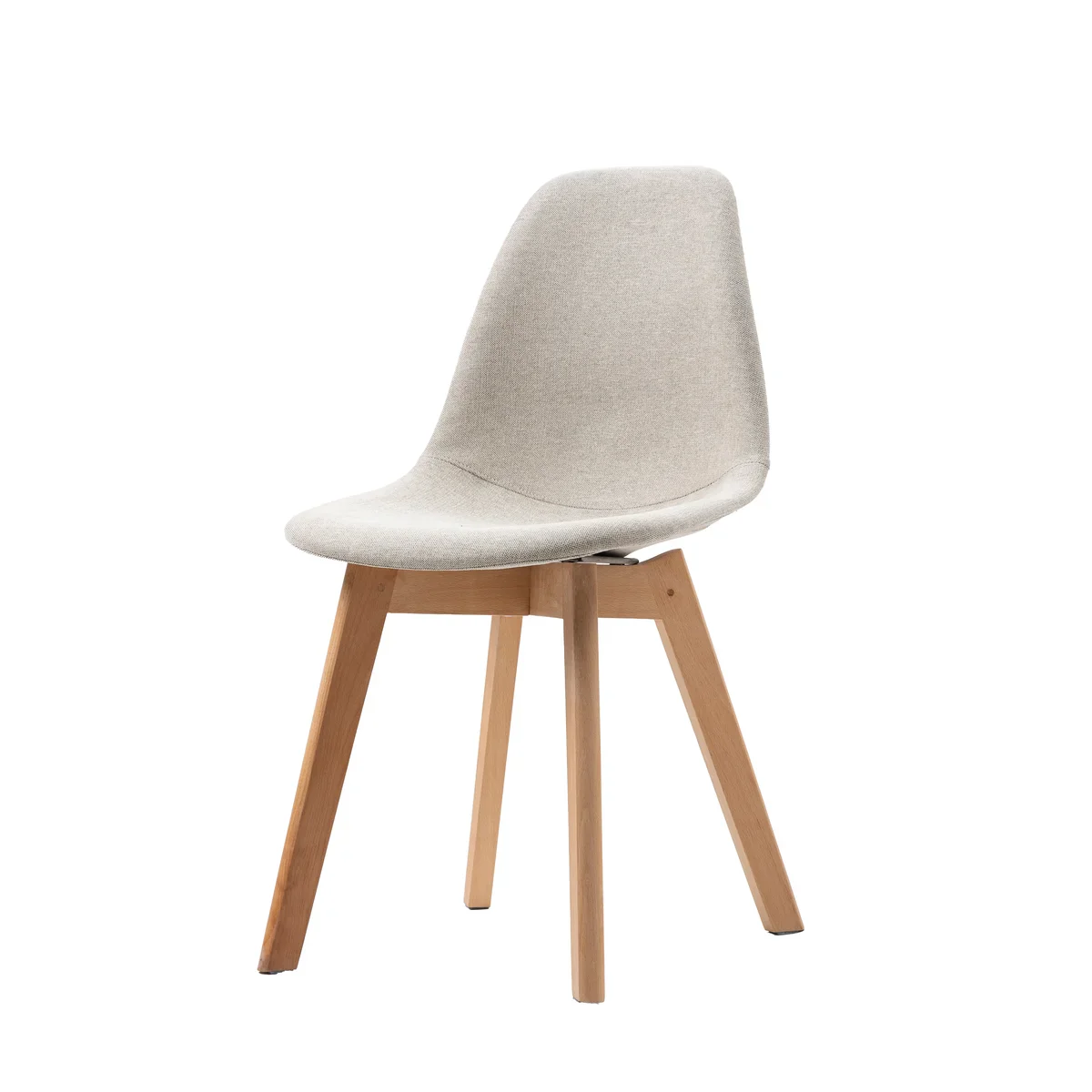 FEROS Keeve Stapelstuhl gepolstert - Holz / Beige