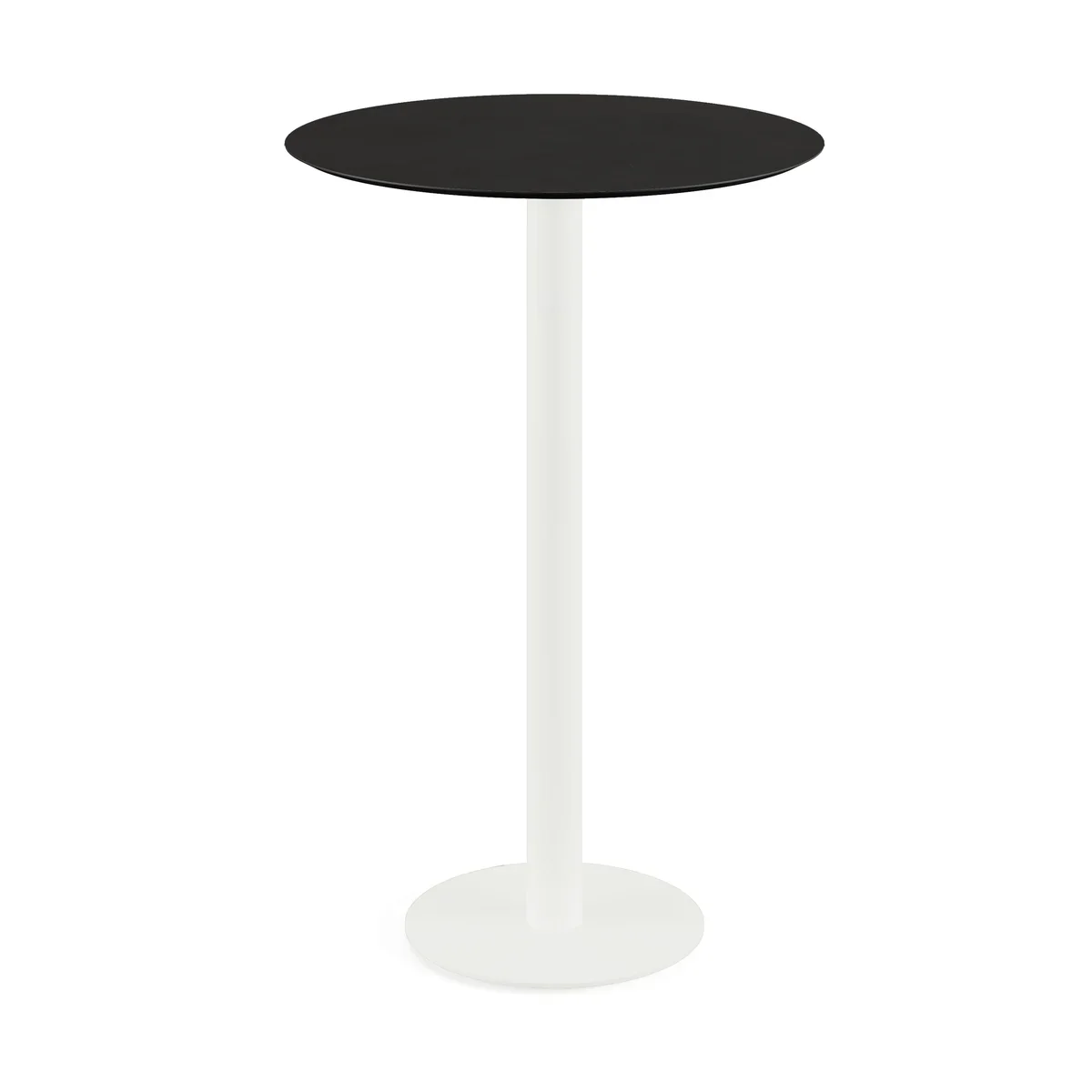 Feros Urban Stehtisch Weiß frame + Schwarz HPL Ø70 cm