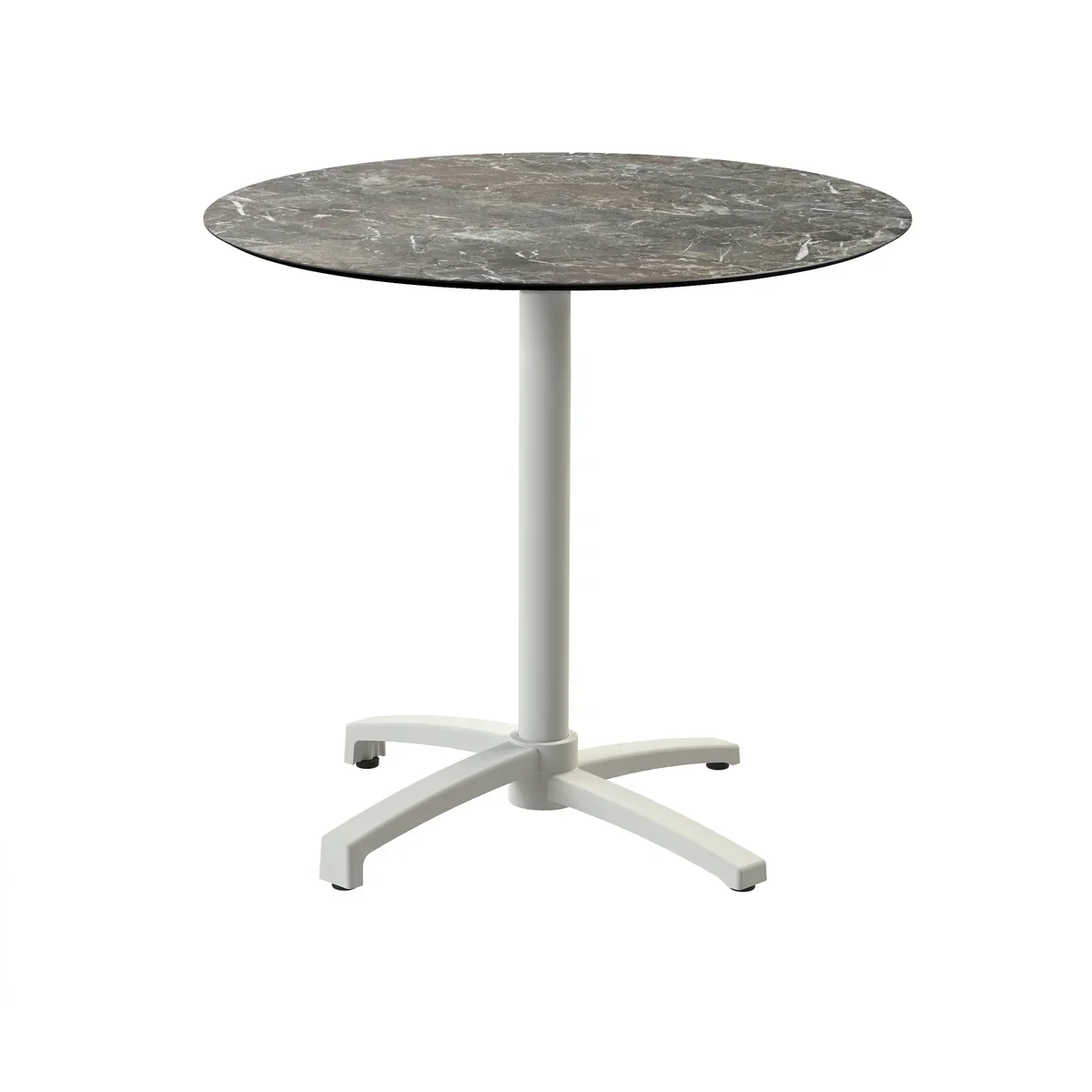 Feros X Cross Terrassentisch Sand gestell + Galaxy Marble HPL Ø70 cm