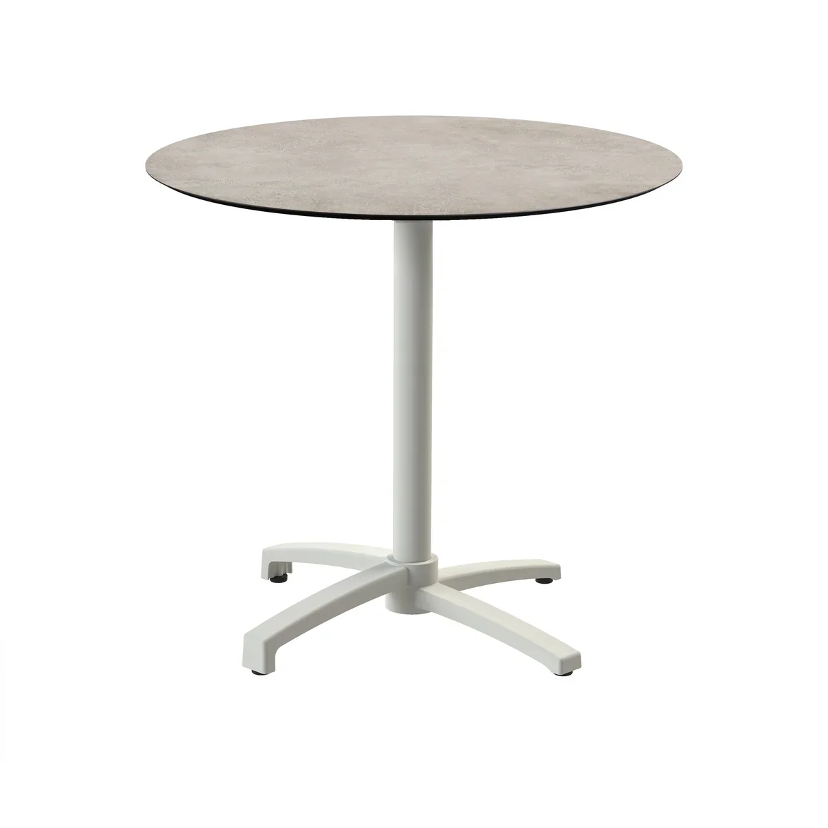 Feros X Cross Terrassentisch Sand gestell + Moonstone HPL Ø70 cm