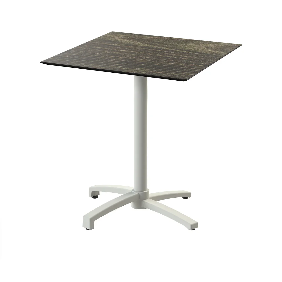 Feros X Cross Terrassentisch Sand gestell + Riverwashed Wood HPL 70x70 cm