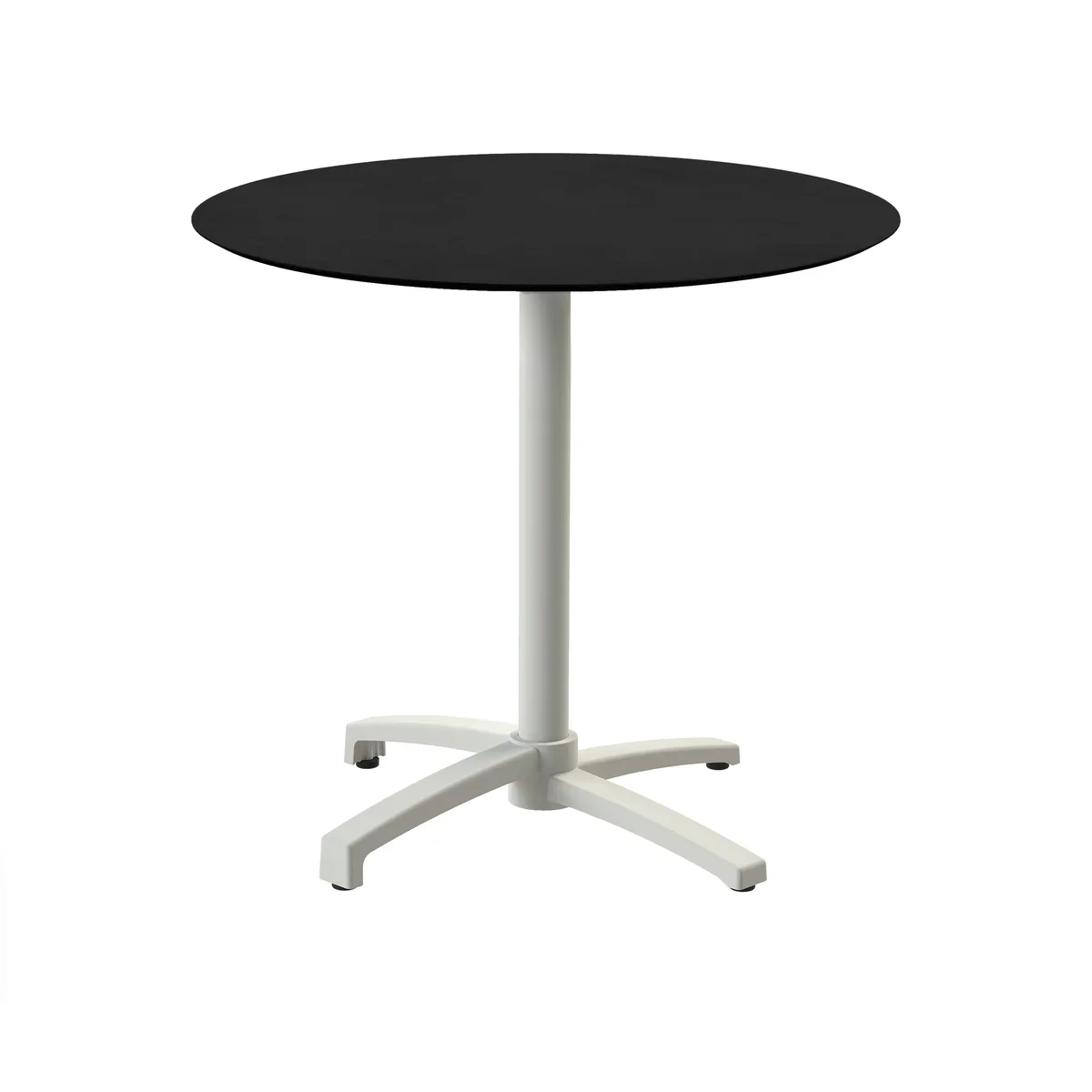 Feros X Cross Terrassentisch Sand gestell + Schwarz HPL Ø70 cm
