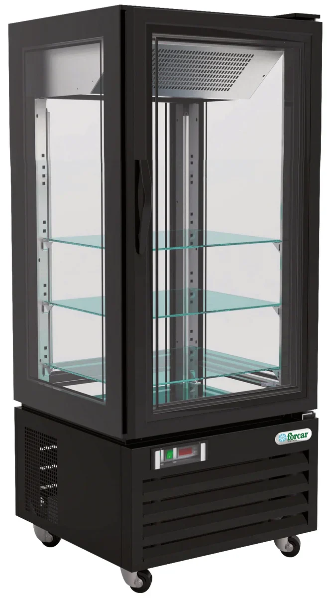 FORCAR Standtiefkühlvitrine LDC65B 280 Liter, LED-Beleuchtung, schwarz