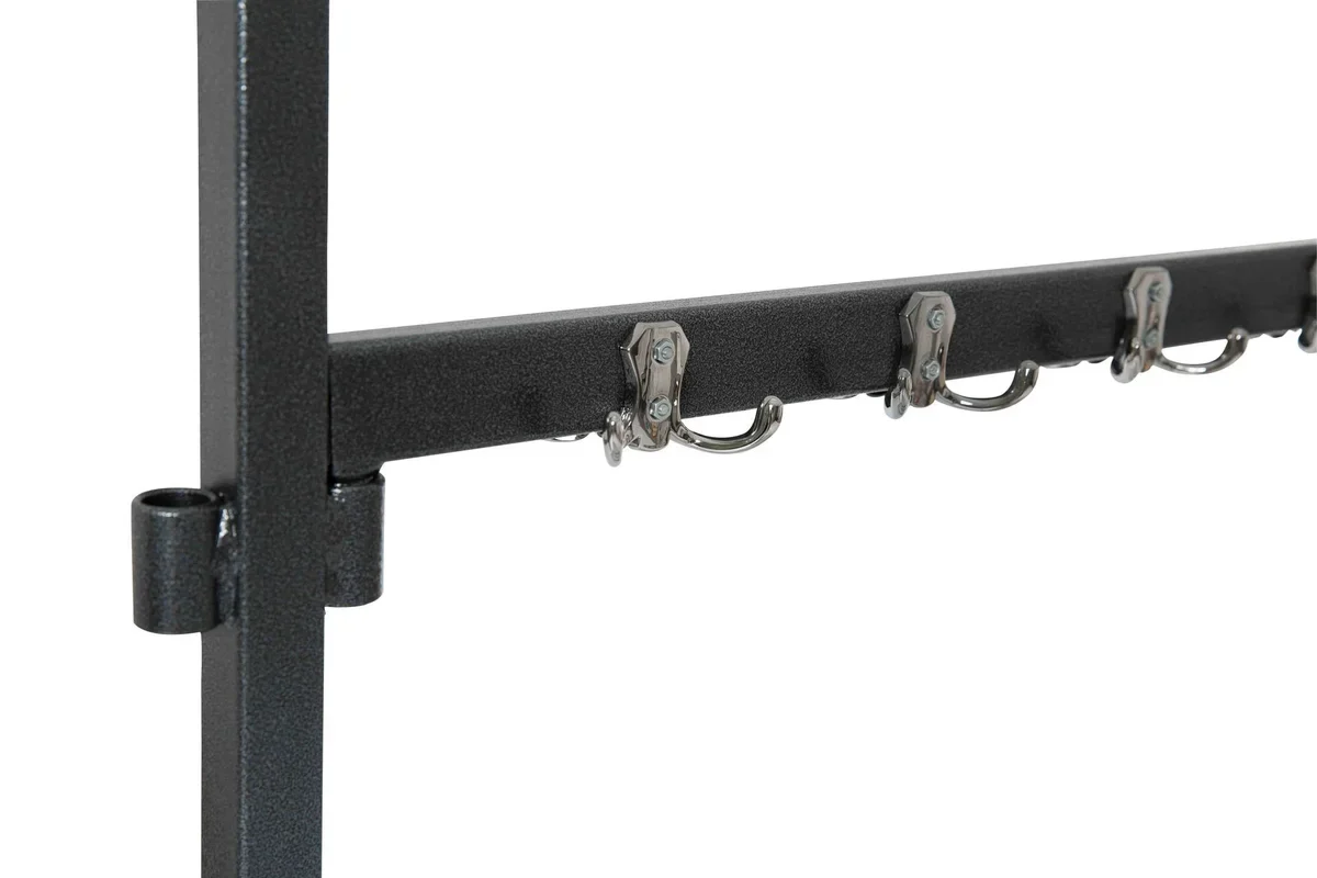 Feros Garderobenständer klein 48 Haken, aus Stahl in Schwarz, fahrbar, erweiterbar - Image 6