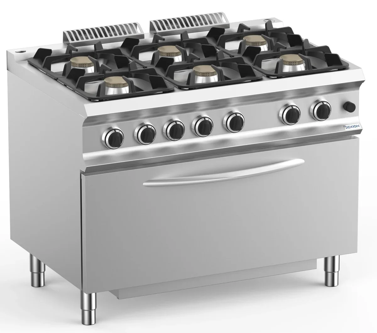 Gasherd Dexion Lux 700 - 110/73 mit Gasbackofen - 6 Kochstellen - 41 kW